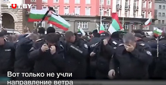 В Болгарии полицейские во время митинга распылили слезоточивый газ на самих себя